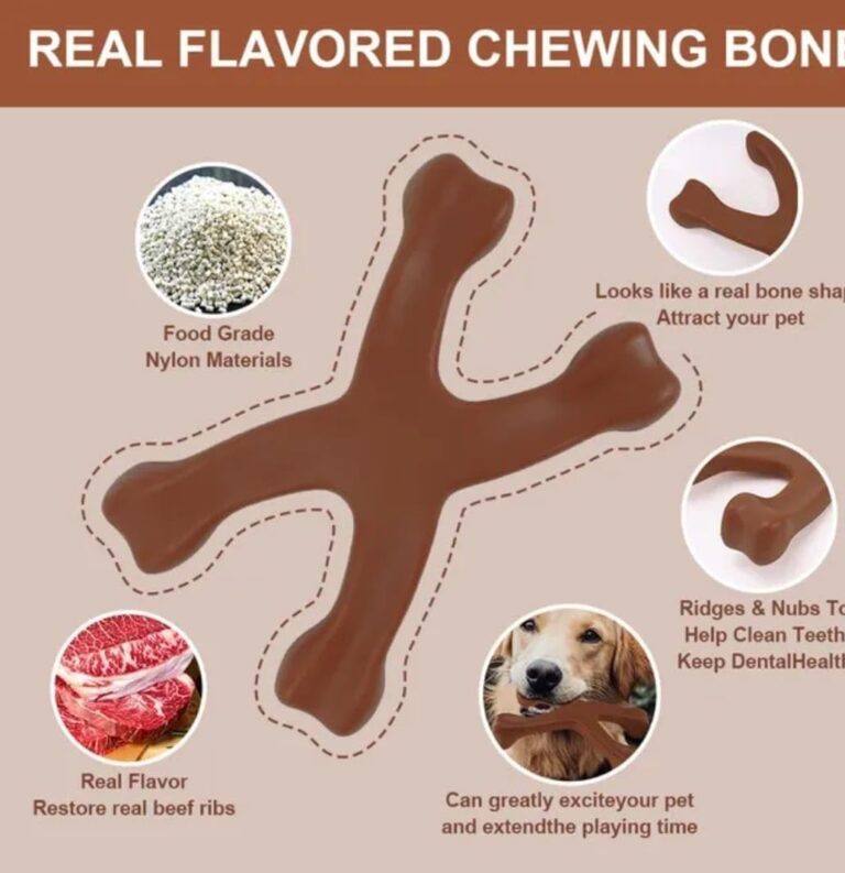 Dog Bone for Gentle to Aggressive chewers, Wishbone Durable Dog Bone, Easy Grab Durable Dog Bone, X-Shape Dog Bone, X-Shape (7)